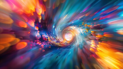 An abstract Fractal background illustration, colorful swirl into another dimension, , wallpaper, screensaver