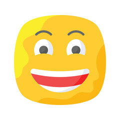 Enthusiastic emoji icon, happy face vector design