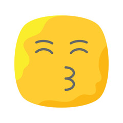 Kissing emoji vector design, ready to use icon