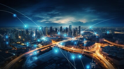 Fototapeta premium 5G, 6G, Big data wireless network, high speed internet, cloud computing or connect diagram technology, Data storage, service, synchronize, online, financial, Connectivity global, smart city