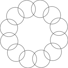 Overlapping circles line objects rounds style