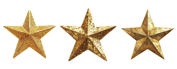 Obraz premium Gold star 3D isolated transparent background christmas decoration
