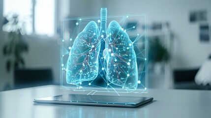 The Future of Healthcare: AI-Powered Smart Devices Enhancing Lung Visualization in 3D - obrazy, fototapety, plakaty