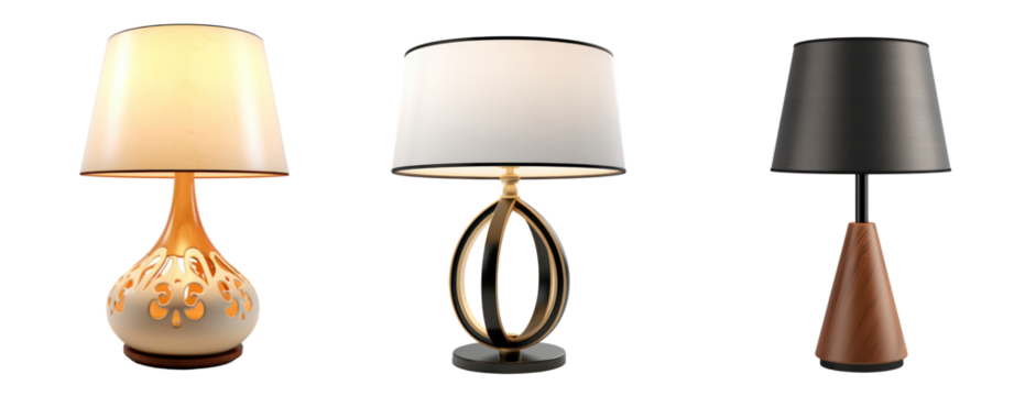 modern nightstand lighting table lamp isolated on white background