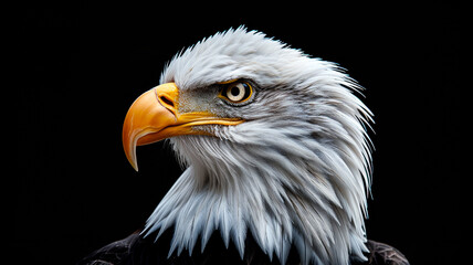 Obraz premium Bald eagle portrait isolated on black background