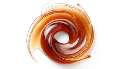 chocolate swirl isolated on white,Isolated caramel sauce splash isolated on white background