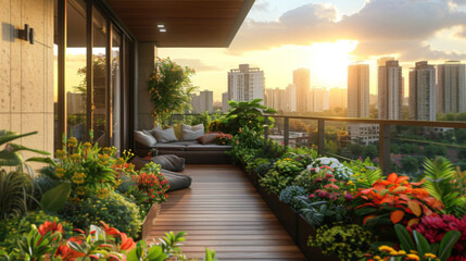Abundant Plant-Filled Balcony