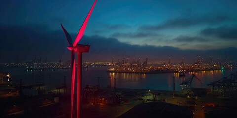 Eco-Friendly Energy: Wind Turbine Illuminates Los Angeles Port