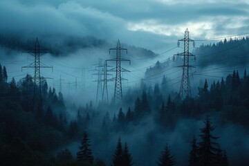 Mystical Forest Grid: Nature and Industry Merge