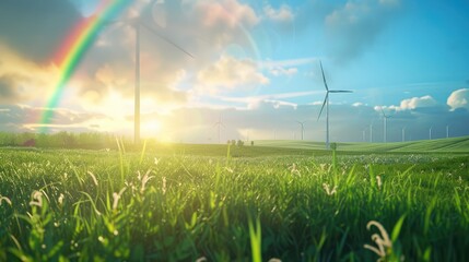 Majestic Windmills: Green Hills Frame Renewable Power