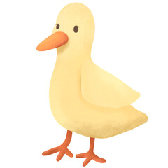 Watercolor yellow duck 