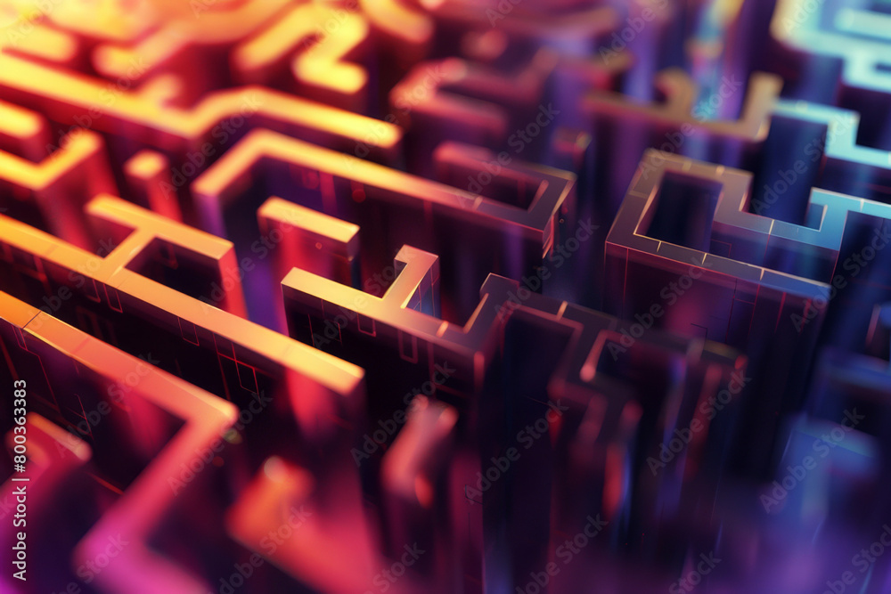 Wall mural the concept of a mental maze, representing the challenges of decision-making or problem-solving - ge