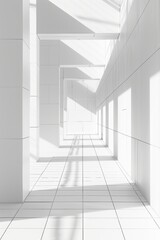 Obraz premium white interior space corridor concept white colour interior space with daylight cosy comfort home interior design background