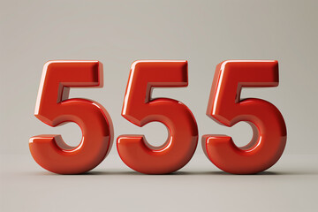 Number 555 in 3d style - obrazy, fototapety, plakaty