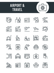 Airport and Travel Outline Icons