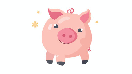 Piggy bank isolated on white background. Money saving