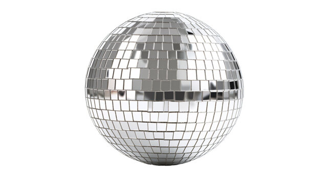 a silver disco ball with silver squares