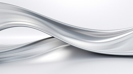 Abstract silver metallic join lines on white background