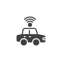 Self driving vehicle vector icon