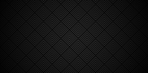 Overlapping Pattern Minimal diamond geometric waves square and abstract cube wave line. black color seamless tile stripe geometric create retro square line backdrop pattern background. - obrazy, fototapety, plakaty