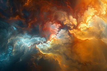 Nebulous wisps of color swirling in an otherworldly vortex, evoking cosmic serenity. - obrazy, fototapety, plakaty
