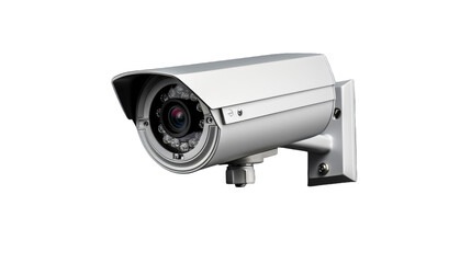 A security camera positioned on a white background, ready to monitor and protect on transparent background