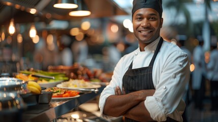 Restaurant manager overseeing dining services for tourists, ensuring quality cuisine and exceptional hospitality.