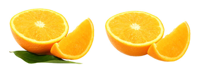 Set of Oranges, isolated on transparent background