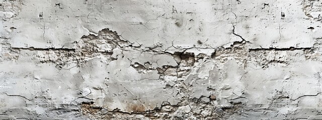 Close-up of cracked concrete and peeling paint on a surface giving a grunge texture.