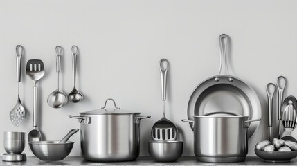 Chic and streamlined stainless steel kitchen essentials for modern cooking