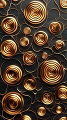 Mesmerizing Abstract Spirals and Swirls in Metallic Tones for Captivating Visuals and Backgrounds