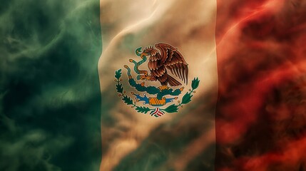 Flag of Mexico waving in the wind. Mexico flag. Mexican flag. MX flag.
