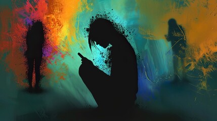 Abstract Depiction of Social Media Addiction