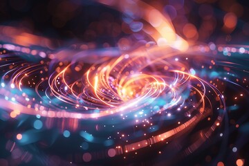 A data visualization of a quantum entanglement experiment, showcasing the instantaneous connection between particles  