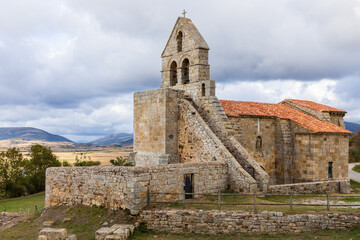 Fototapeta na wymiar Church of Santa María, a romanesque temple. Retortillo, Cantabria, Spain.
