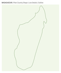 Madagascar plain country map. Low Details. Outline style. Shape of Madagascar. Vector illustration.