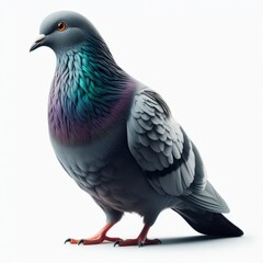 pigeon on white background