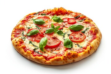 Pizza photo on white isolated background
