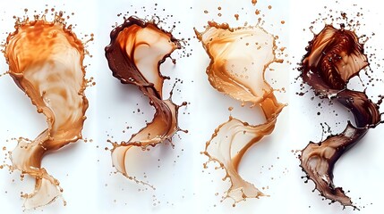 Mocha and Chocolate Coffee Stains in Abstract Form