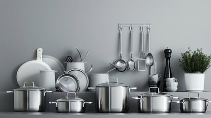 Chic and streamlined stainless steel kitchen essentials for modern cooking