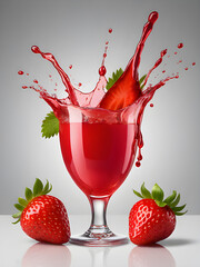 Indulge in photography of a refreshing strawberry cocktail.