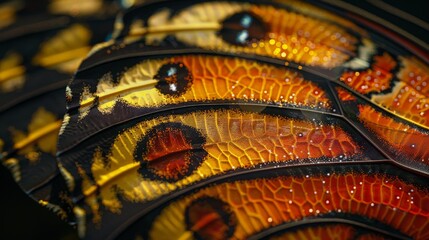 A photorealistic closeup of a butterflys wing, its intricate patterns reflecting the underlying...