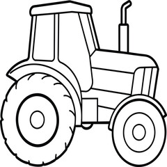 Tractor coloring pages. Vehicles line art.