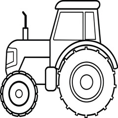 Tractor coloring pages. Vehicles line art.