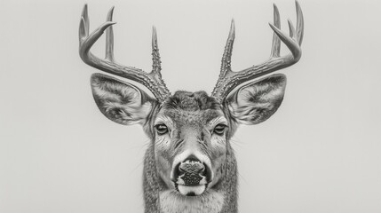 Detailed Antlers and Fur of a Buck, generative ai