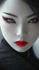 Chinese woman with warrior makeup