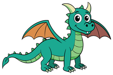 A cartoon dragon with a smile on its face