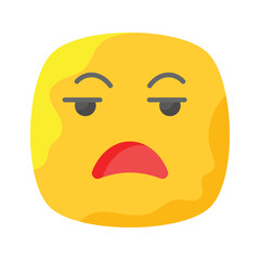 Irritated emoji vector design, ready to use and download premium vector