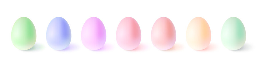 Easter Egg Pile Vector Elements 3d Isolated