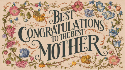 Happy Mother's Day card in vintage style